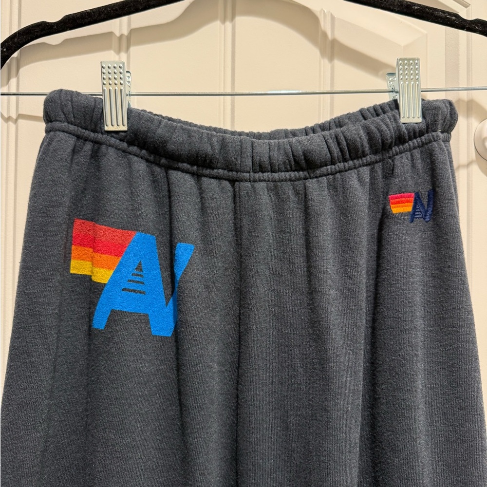NWOT Aviator Nation Logo Sweatpants- Charcoal - Picture 2 of 5